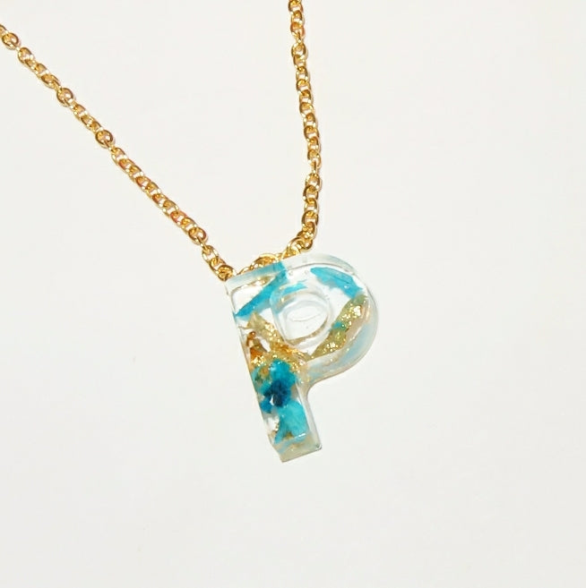 "P" Custom Initial Necklace - Momma Resin