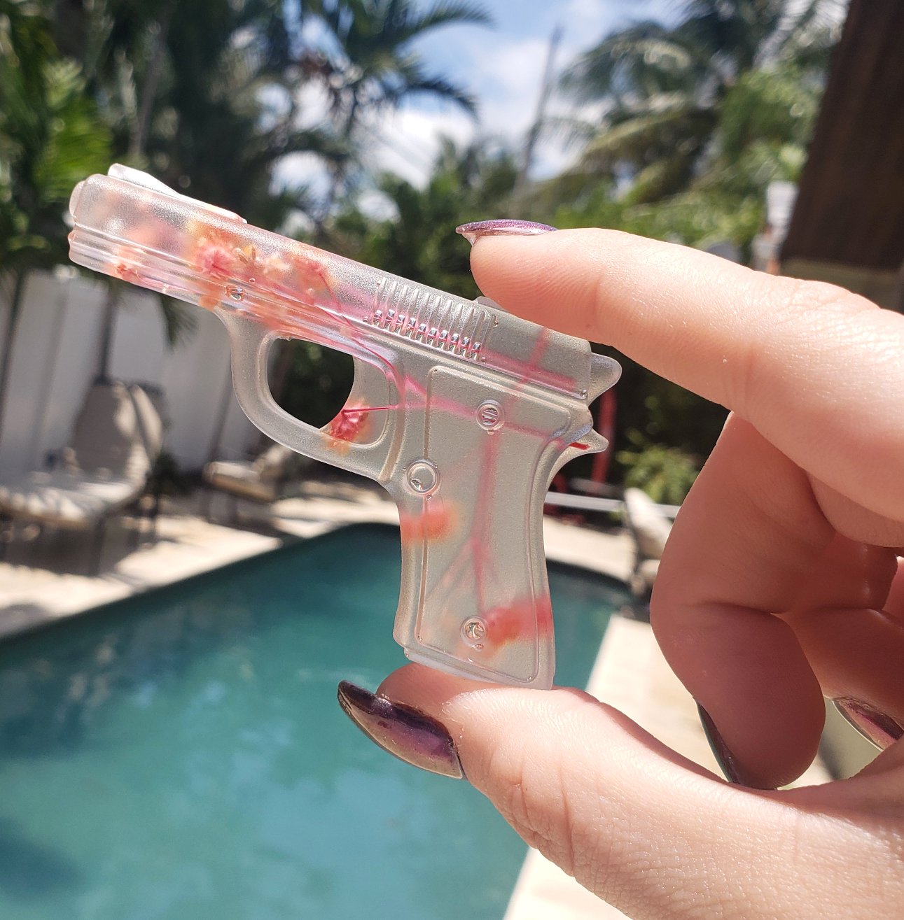 Floral Gun Key Chain - Momma Resin