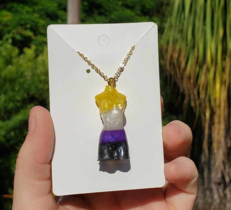 Non-binary Body Necklace - Momma Resin