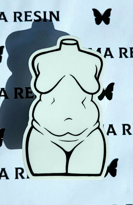 Curvy Rolls Sticker -White- - Momma Resin