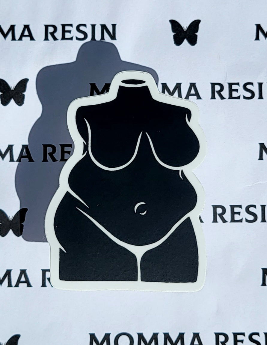 Plus Size Sticker -Black - Momma Resin