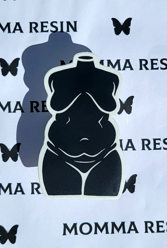 Curvy Rolls Sticker -Black- - Momma Resin