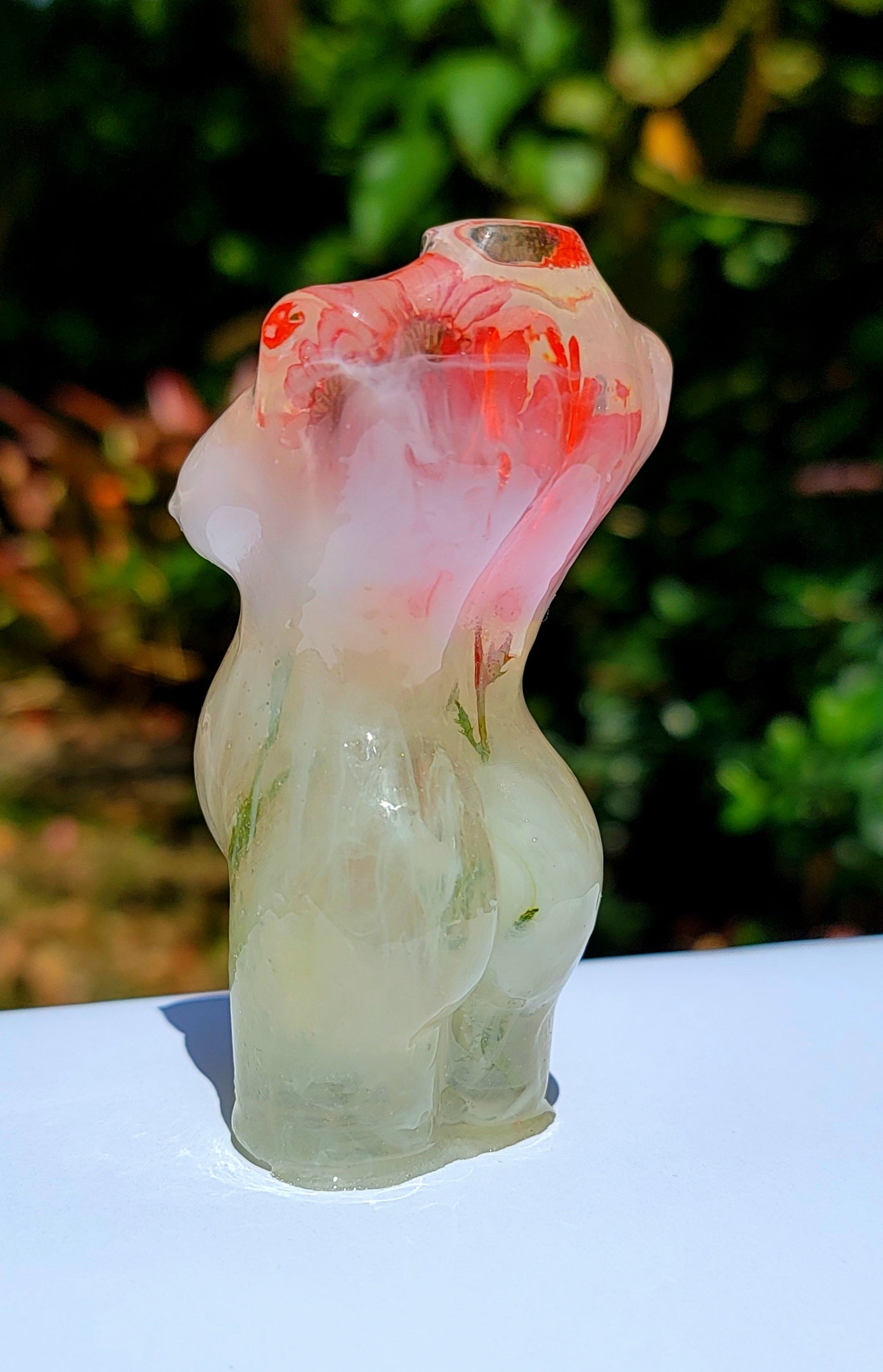 Pregnancy Statue -Small- 3 in. Floral Milk Bath - Momma Resin