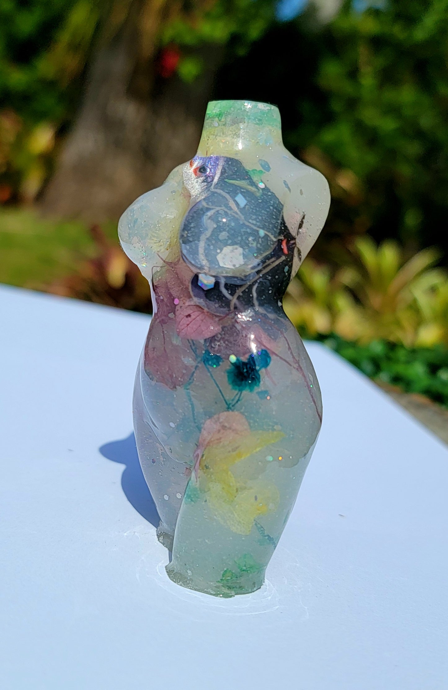 Curvy Statue -Small 3 in. -Milky Moth's Forest #2 - Momma Resin