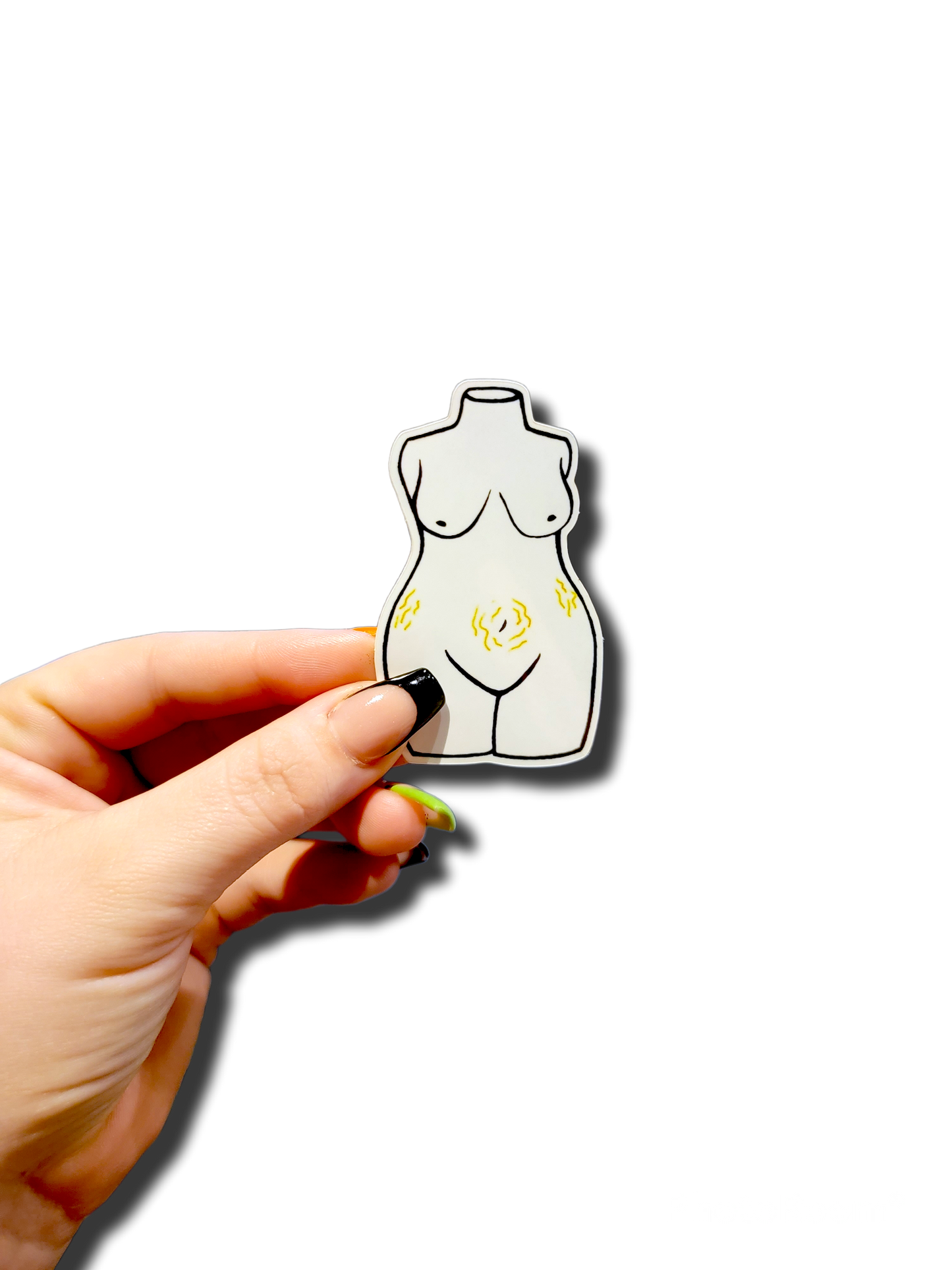 Curvy Stretch Marks Sticker -White- - Momma Resin