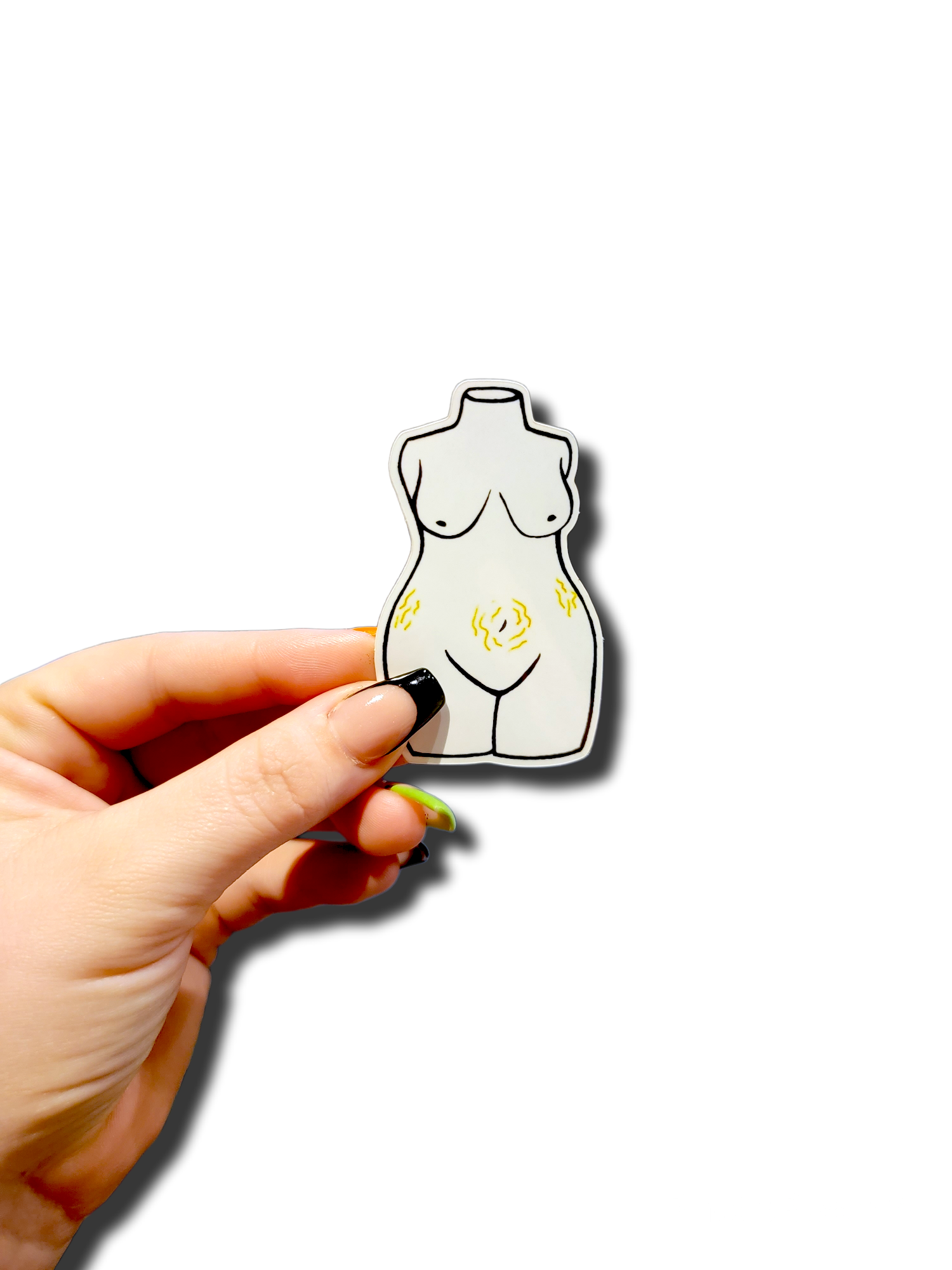 Curvy Stretch Marks Sticker -White- - Momma Resin