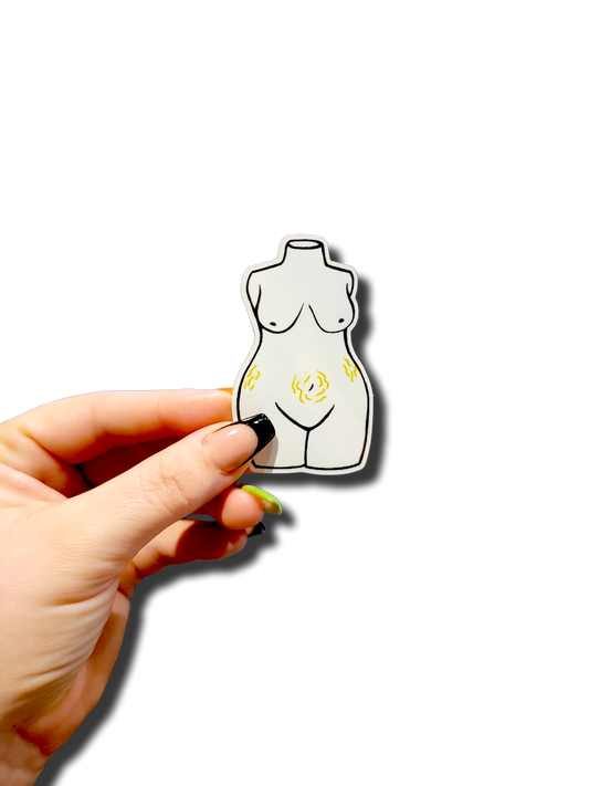 Curvy Stretch Marks Sticker -White- - Momma Resin