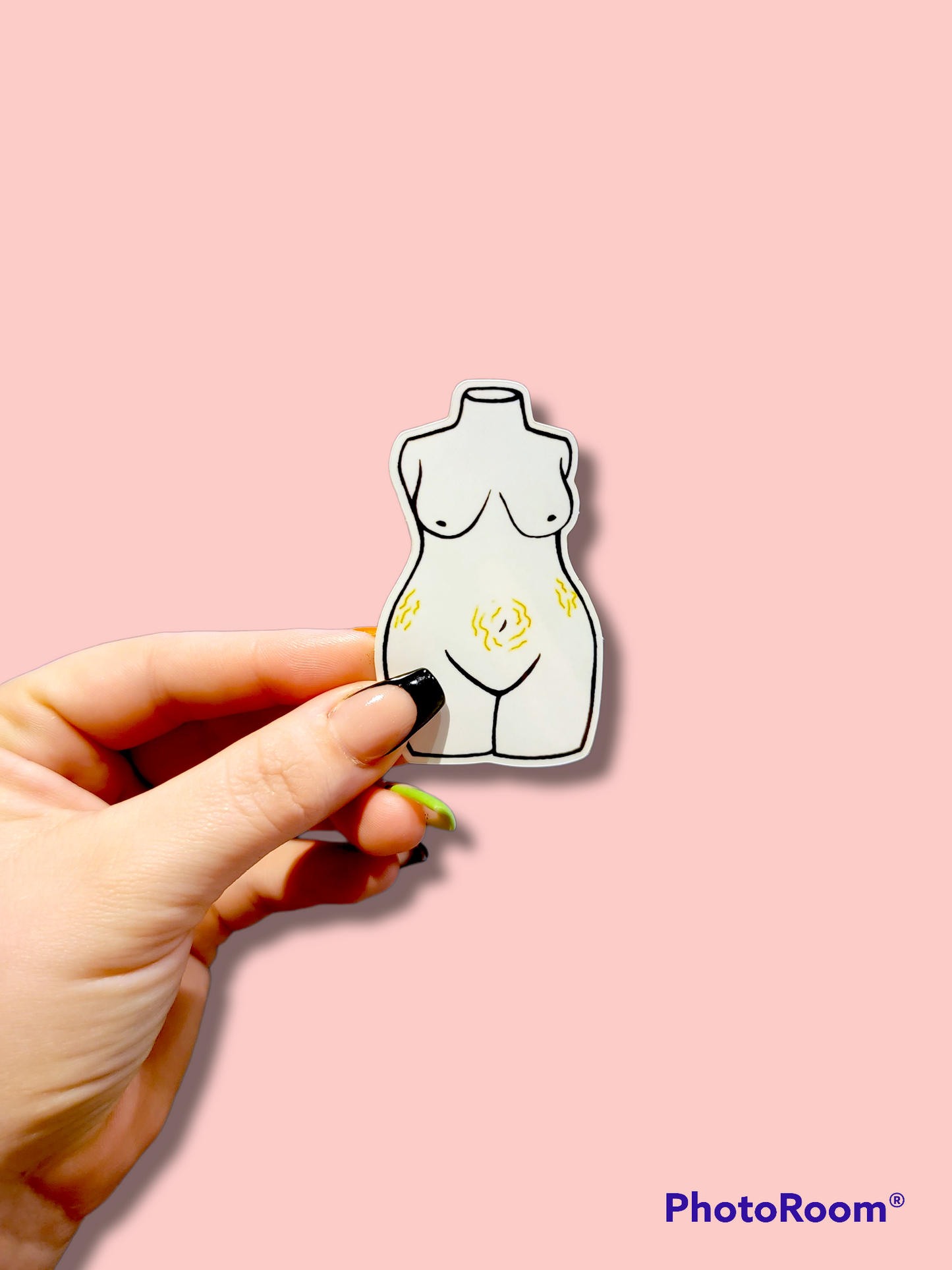 Curvy Stretch Marks Sticker -White- - Momma Resin