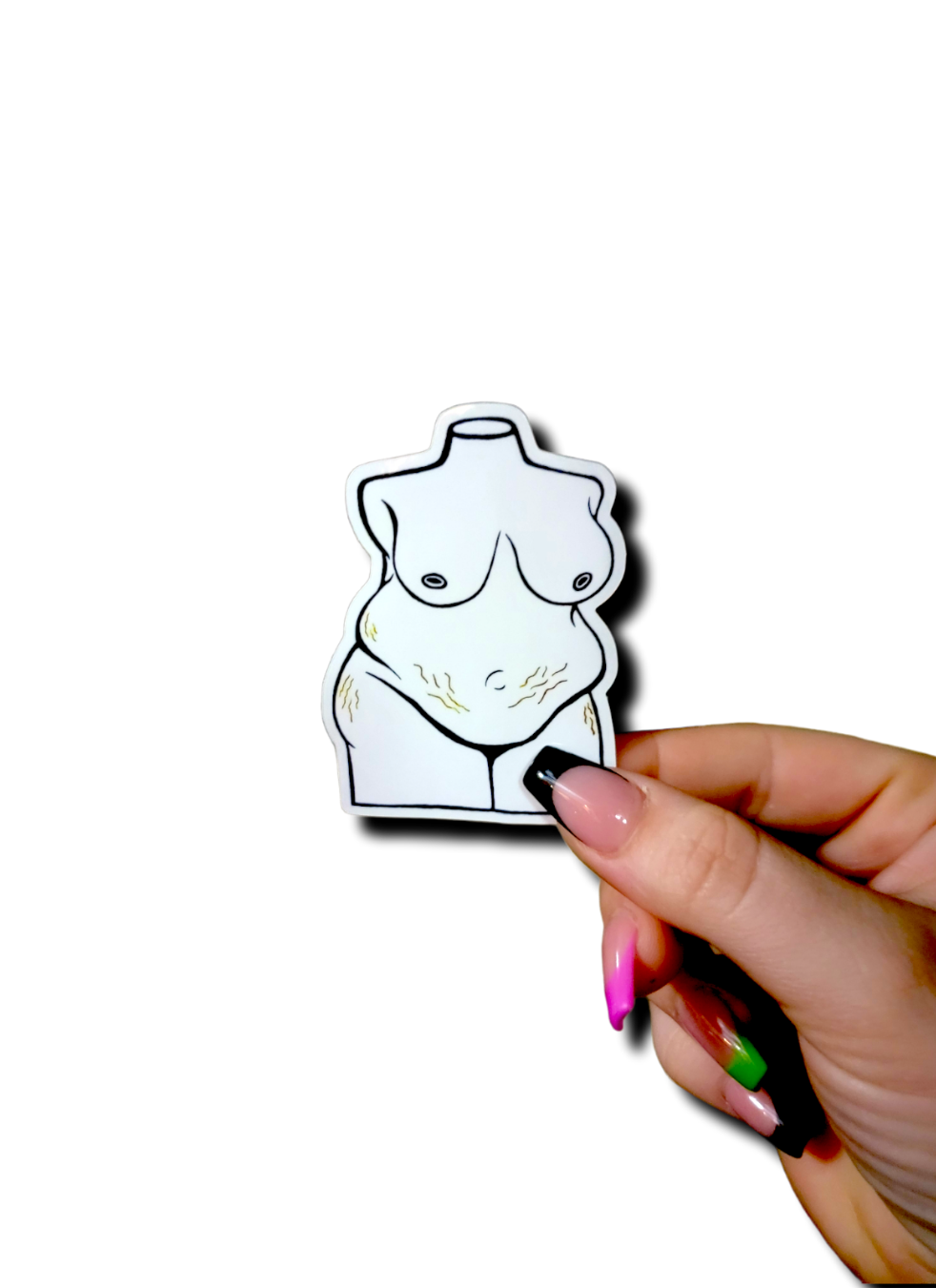 Plus Size Stretch Marks Sticker -White- - Momma Resin