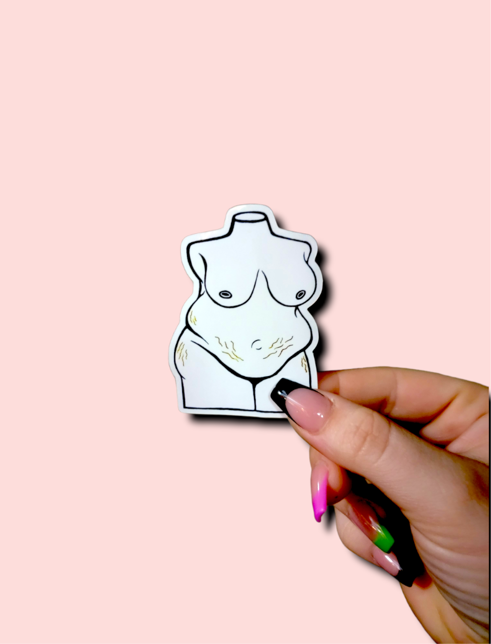 Plus Size Stretch Marks Sticker -White- - Momma Resin