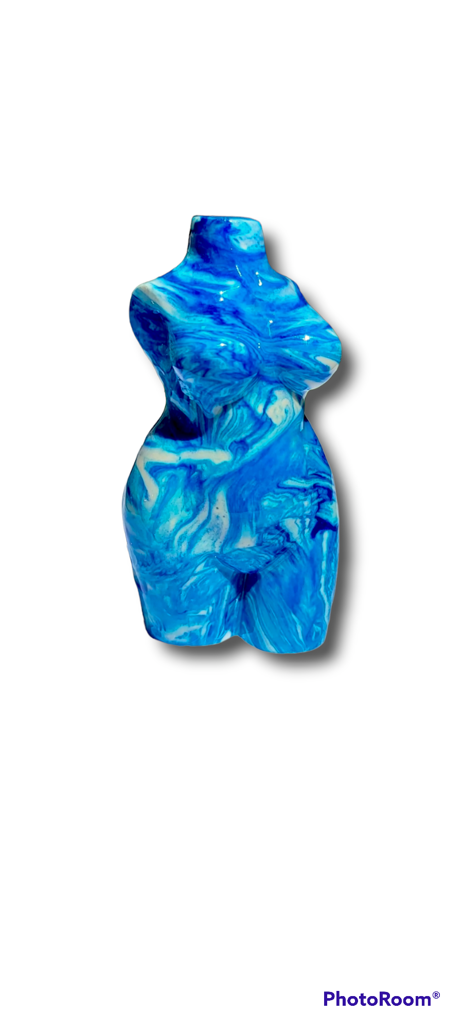 Curvy Statue -Blue Marbled Stone- - Momma Resin