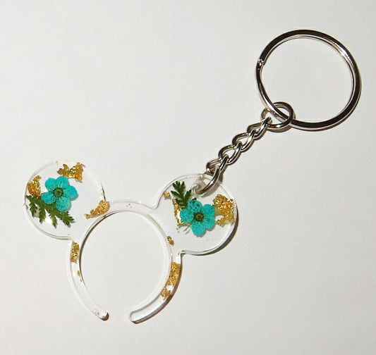 Floral Mouse Ears Key Chain - Momma Resin