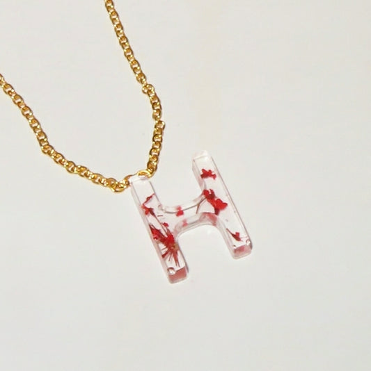 "H" Custom Initial Necklace - Momma Resin