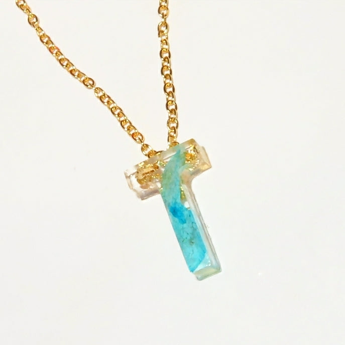 "T" Custom Initial Necklace - Momma Resin