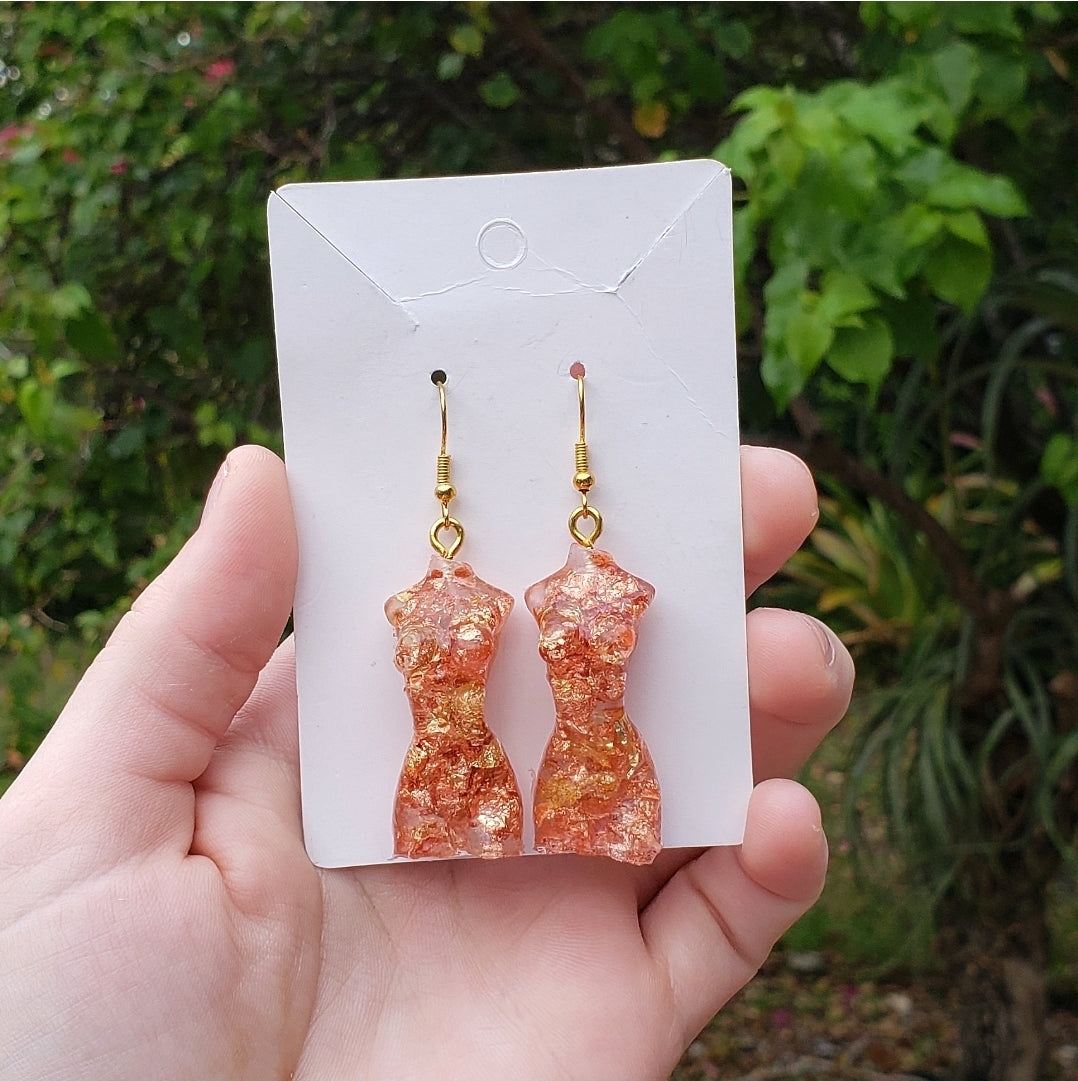 2-Tone Goddess Body Earrings - Momma Resin