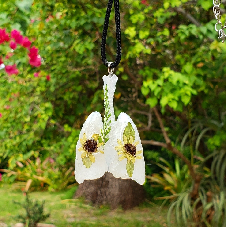 Sunflower Human Lungs Necklace - Momma Resin