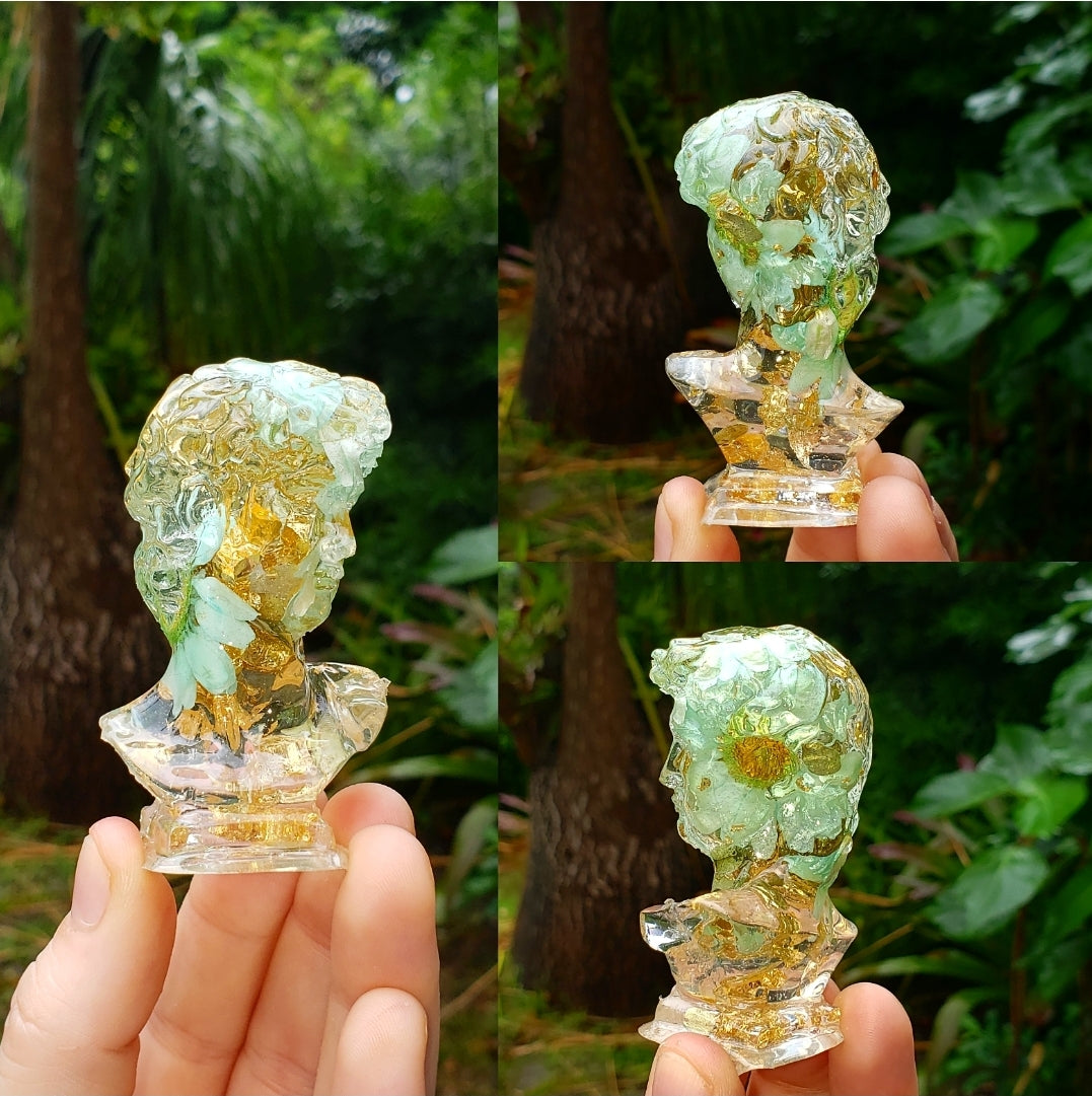 David Head Statue -Blue Garden- - Momma Resin