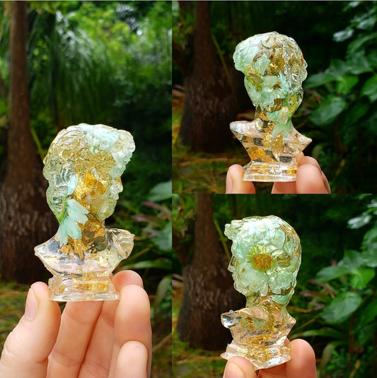 David Head Statue -Blue Garden- - Momma Resin