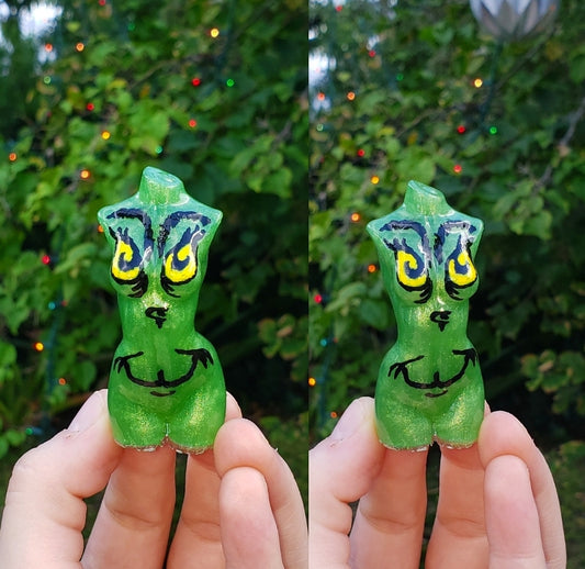 Grinch Slender Statue -Small- Keychain Size - Momma Resin