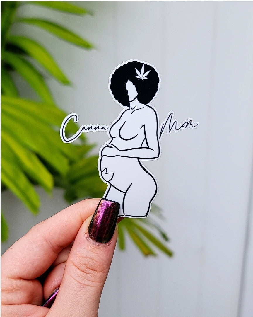 Canna Mom Sticker -White - Momma Resin