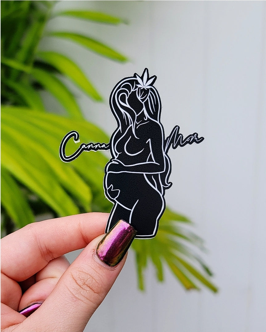 Canna Mom Sticker -Black - Momma Resin