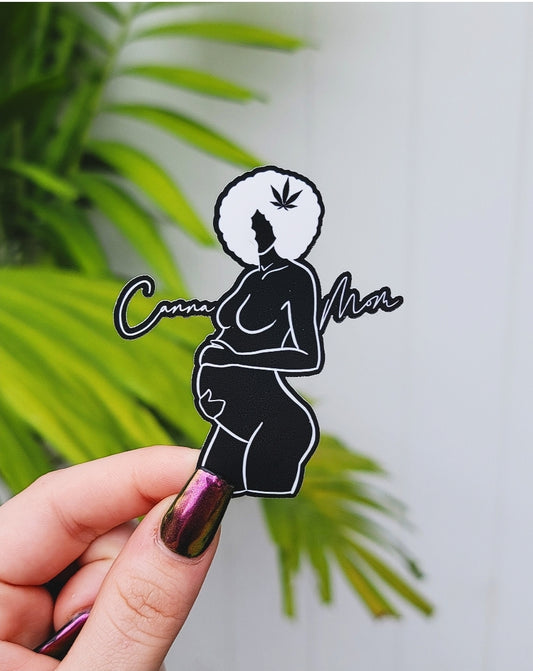 Canna Mom Sticker -Black - Momma Resin