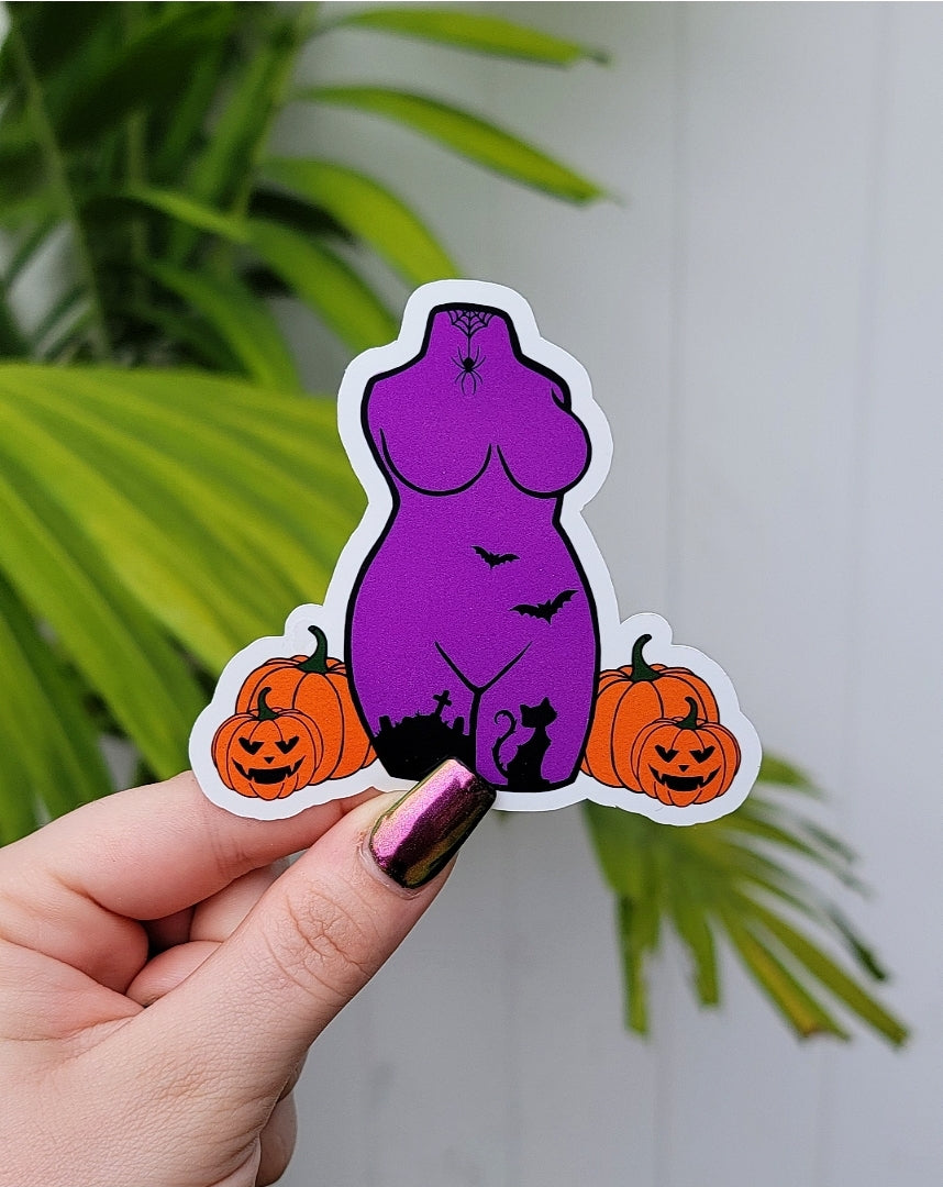 Curvy Halloween Sticker - Momma Resin