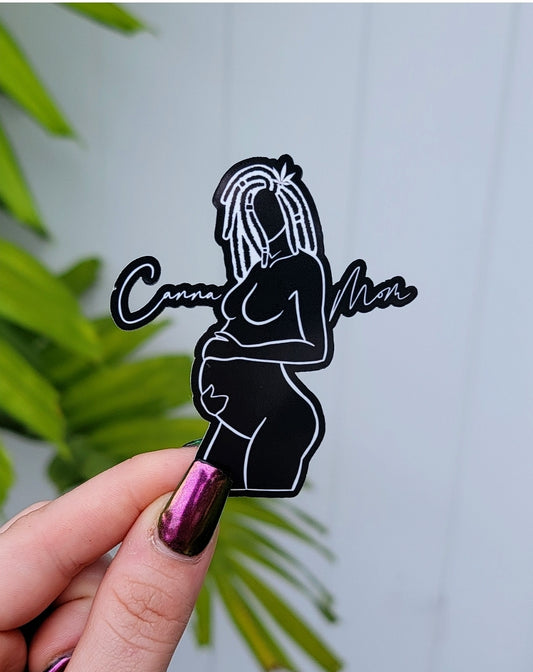 Canna Mom Sticker -Black - Momma Resin