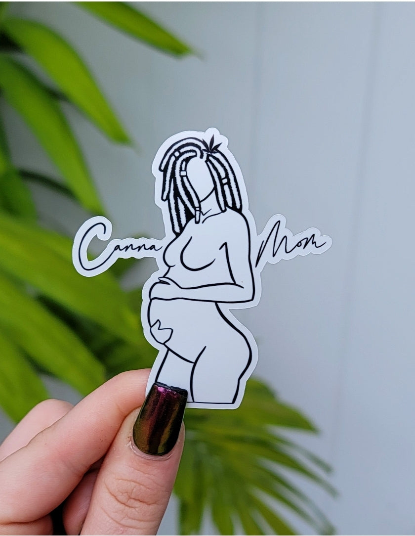 Canna Mom Sticker -White - Momma Resin