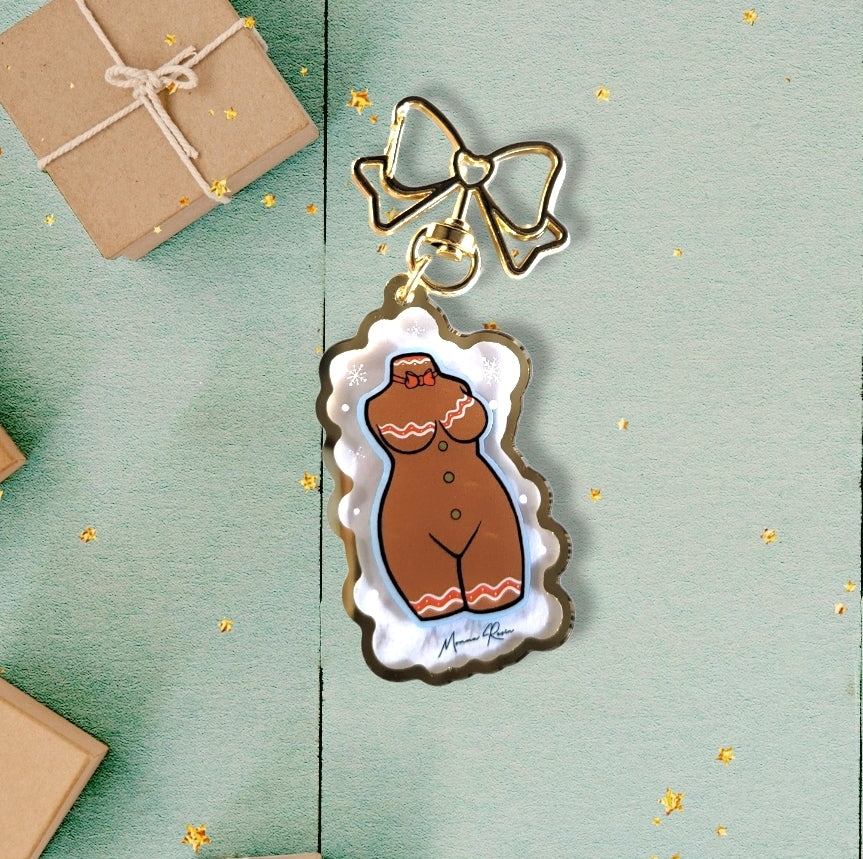 Gingerbread Body Acrylic Keychain charm - Momma Resin